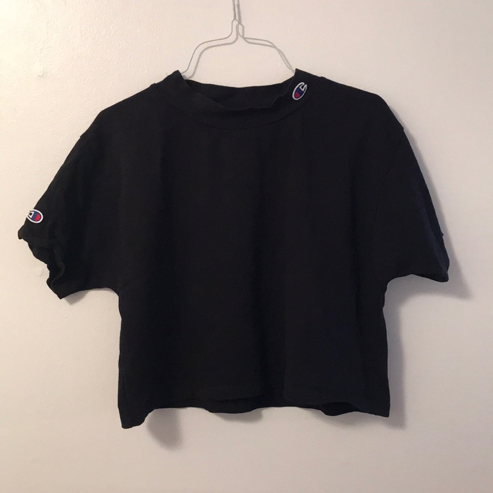 Vintage champion mock neck cropped T-shirt